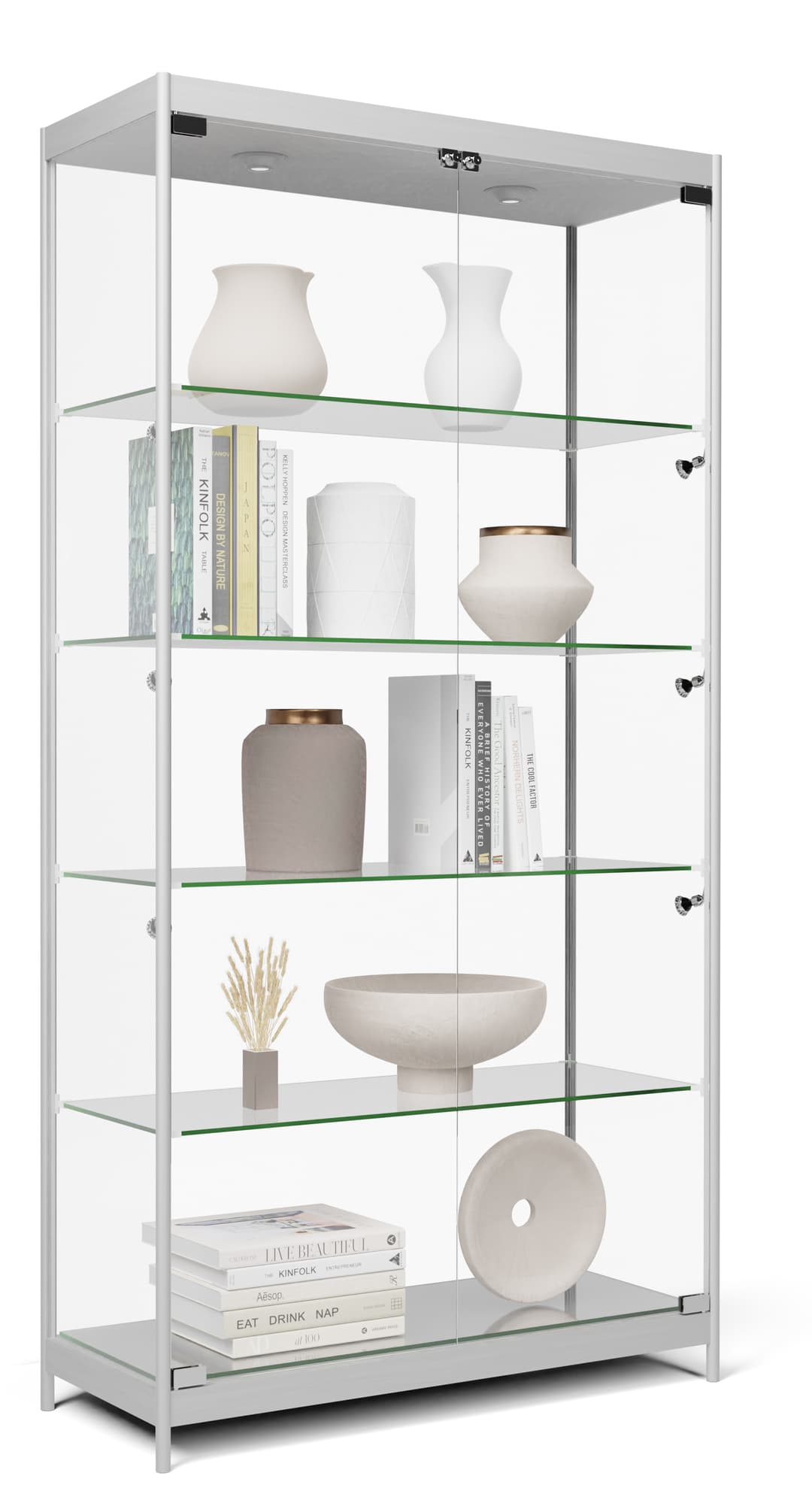 Lighted Display Racks LED Illuminated Display Cabinet | 8 Adjustable Lights | Displays2Go