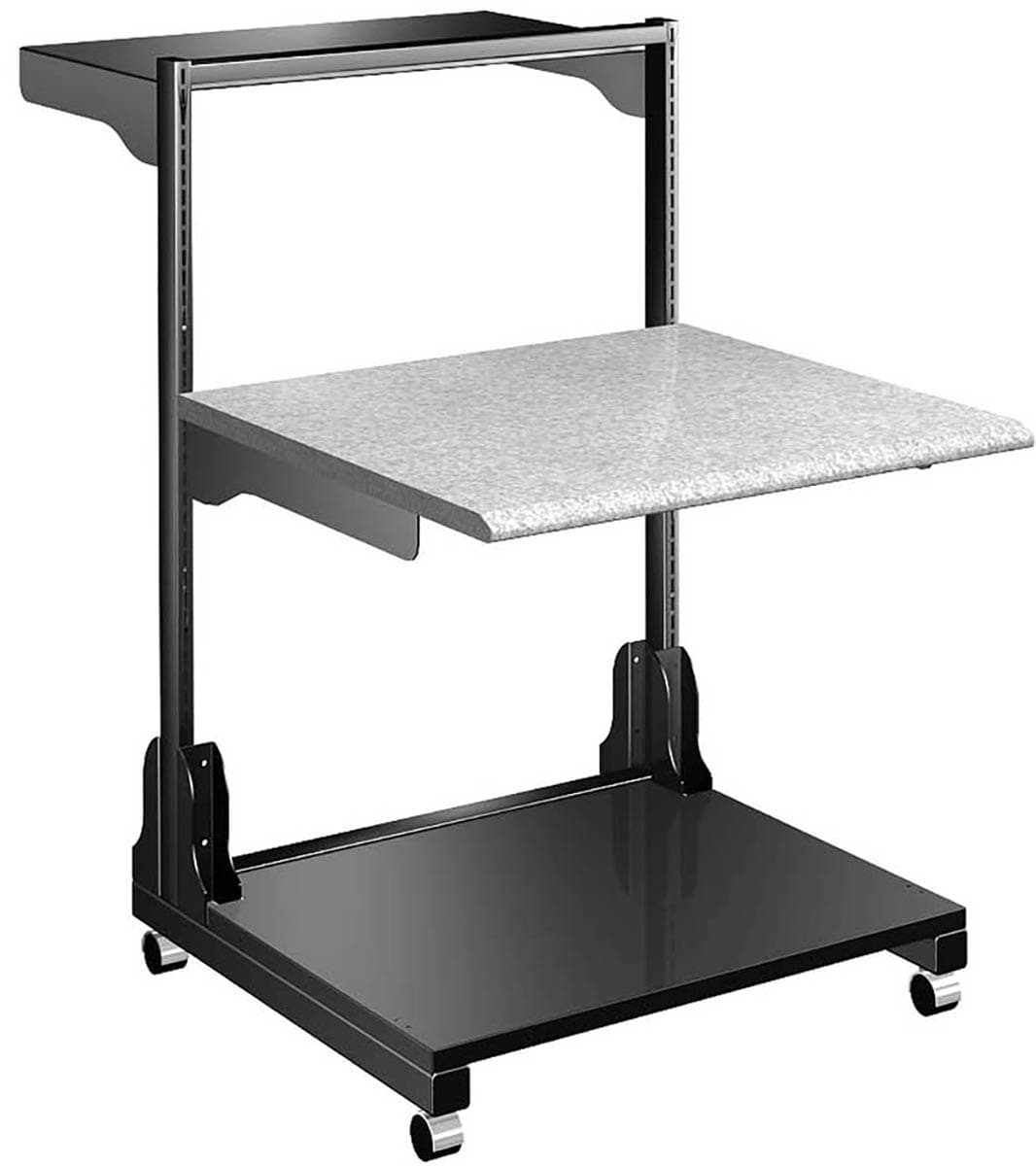 Computer Rack Cart Computer Workstation Cart | Height Adjustable Shelving | Displays2Go