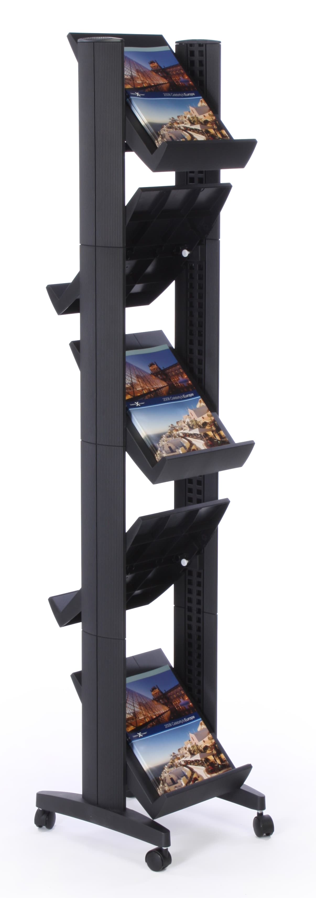 Adjustable Magazine Racks Free Standing Magazine Rack is Portable & Quick to Assemble | Displays2Go