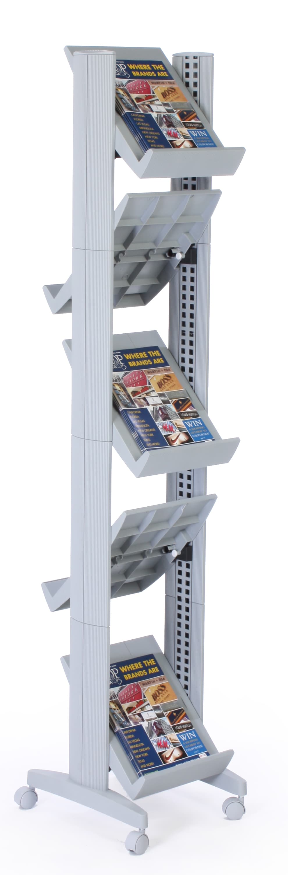 Adjustable Magazine Racks Free Standing Magazine Racks - (5) Height Adjustable Shelves | Displays2Go