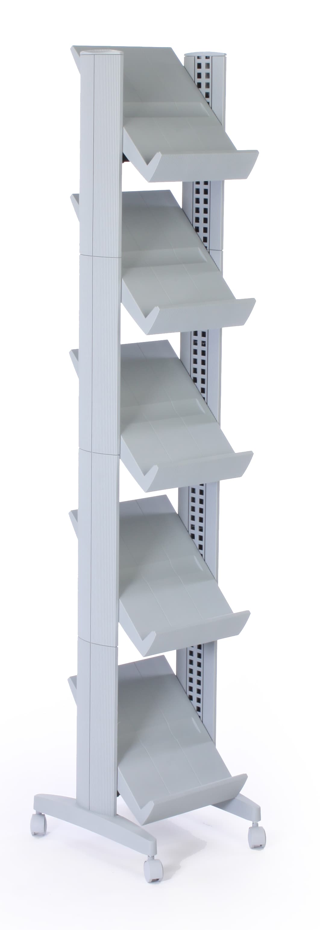 Magazine Rack Height Free Standing Magazine Racks - (5) Height Adjustable Shelves | Displays2Go