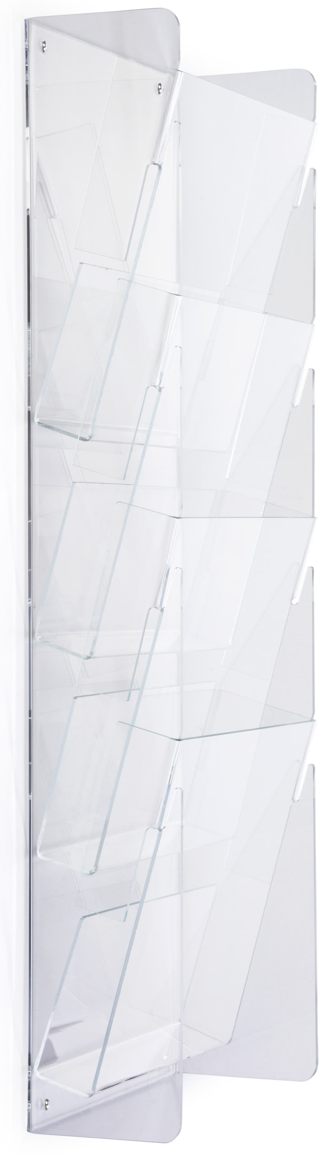 Magazine Rack Plastic Insert Plastic Magazine Rack | Wall Mounting w/ 4 Pockets | Displays2Go