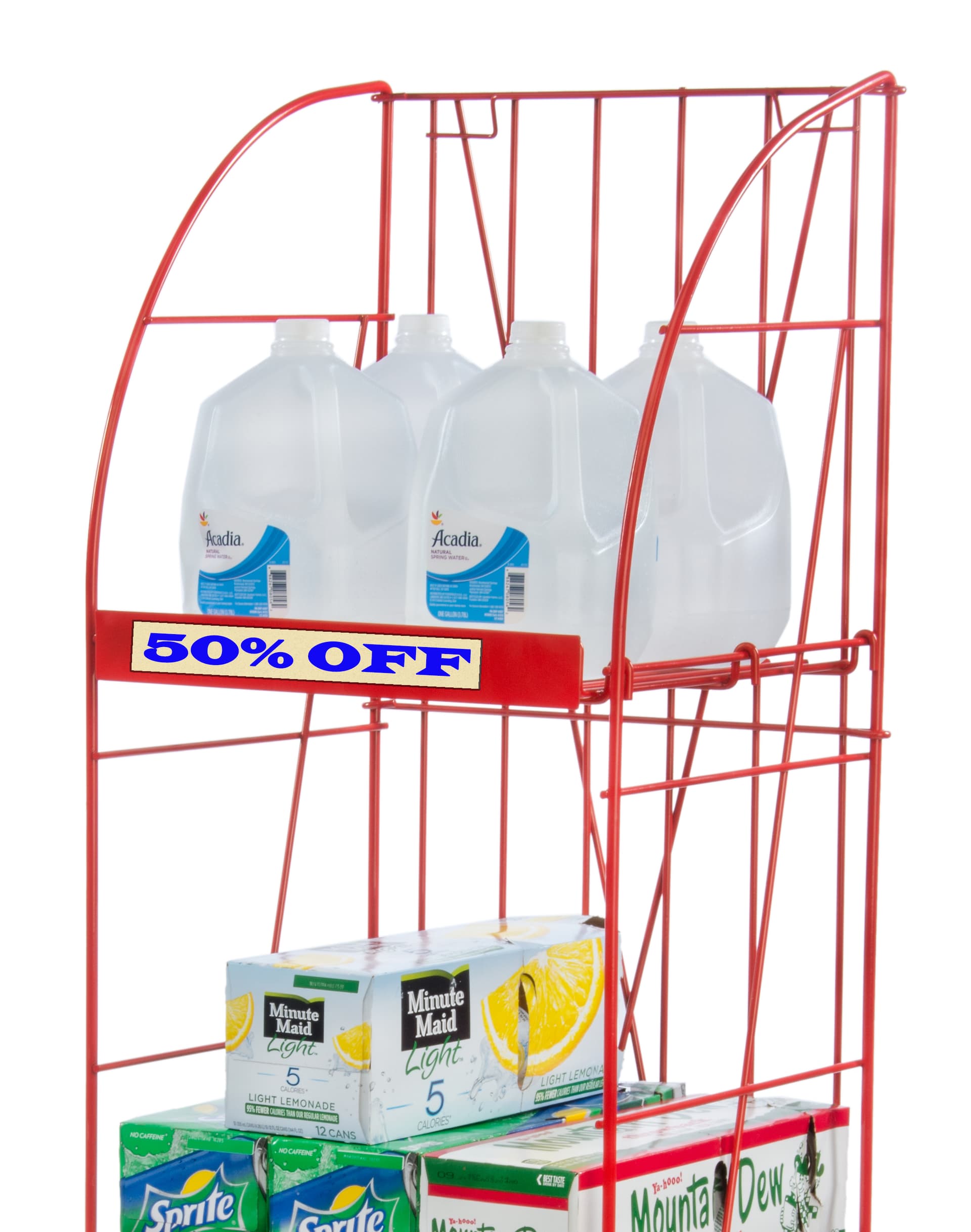 Soda Display Racks Beverage Display Rack | Glossy Red Finish | Displays2Go