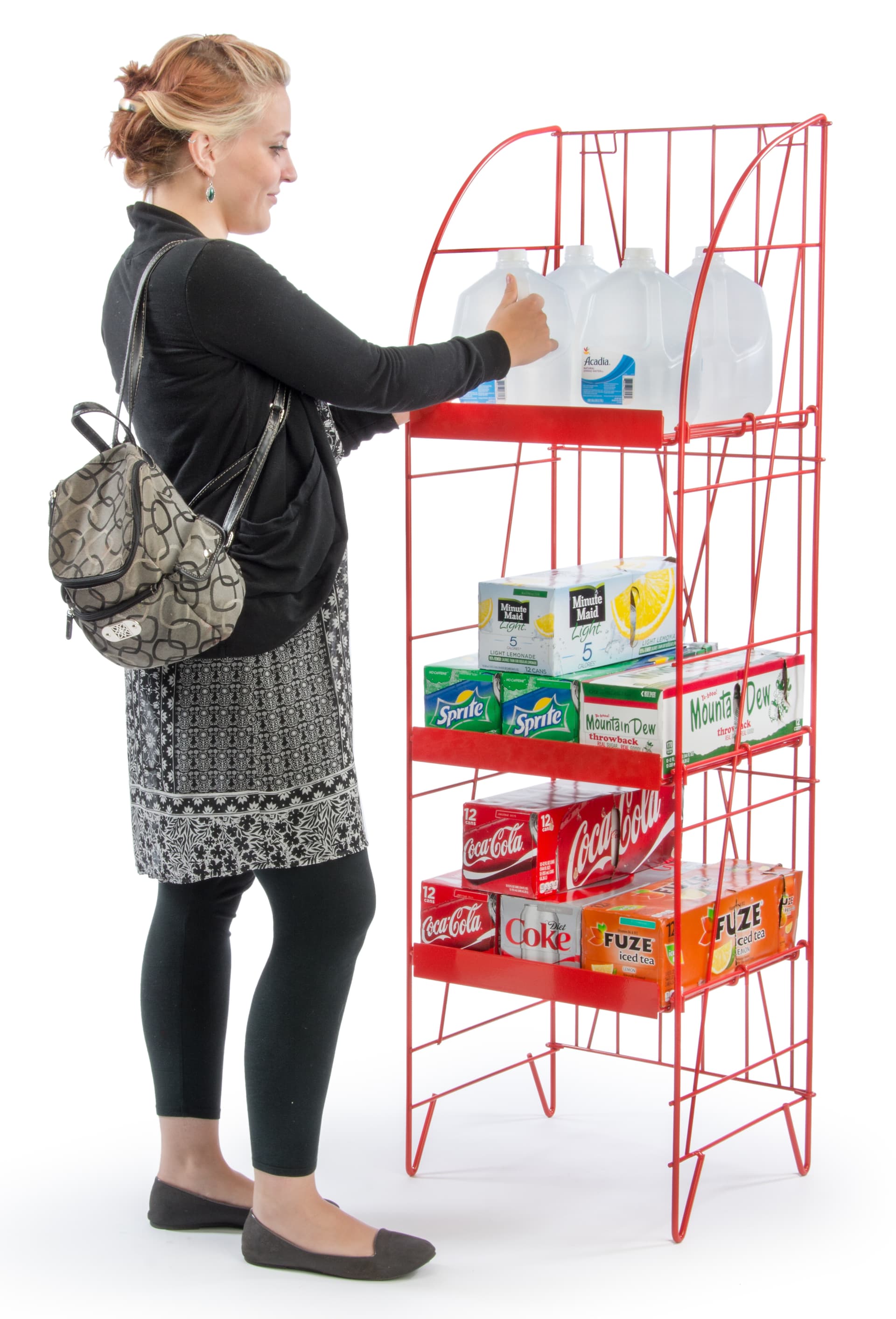 Soda Display Racks Beverage Display Rack | Glossy Red Finish | Displays2Go