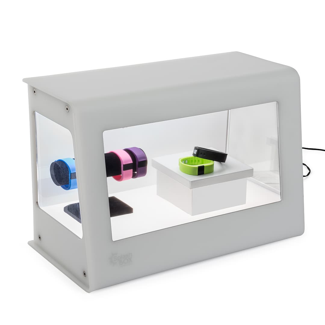 Splashbox Display Transparent LCD Box | LED Interior Lighting | Displays2Go