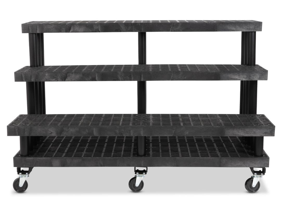 Rolling Commercial Nursery Rack | 3-Tier HDPE Outdoor Display | Displays2Go