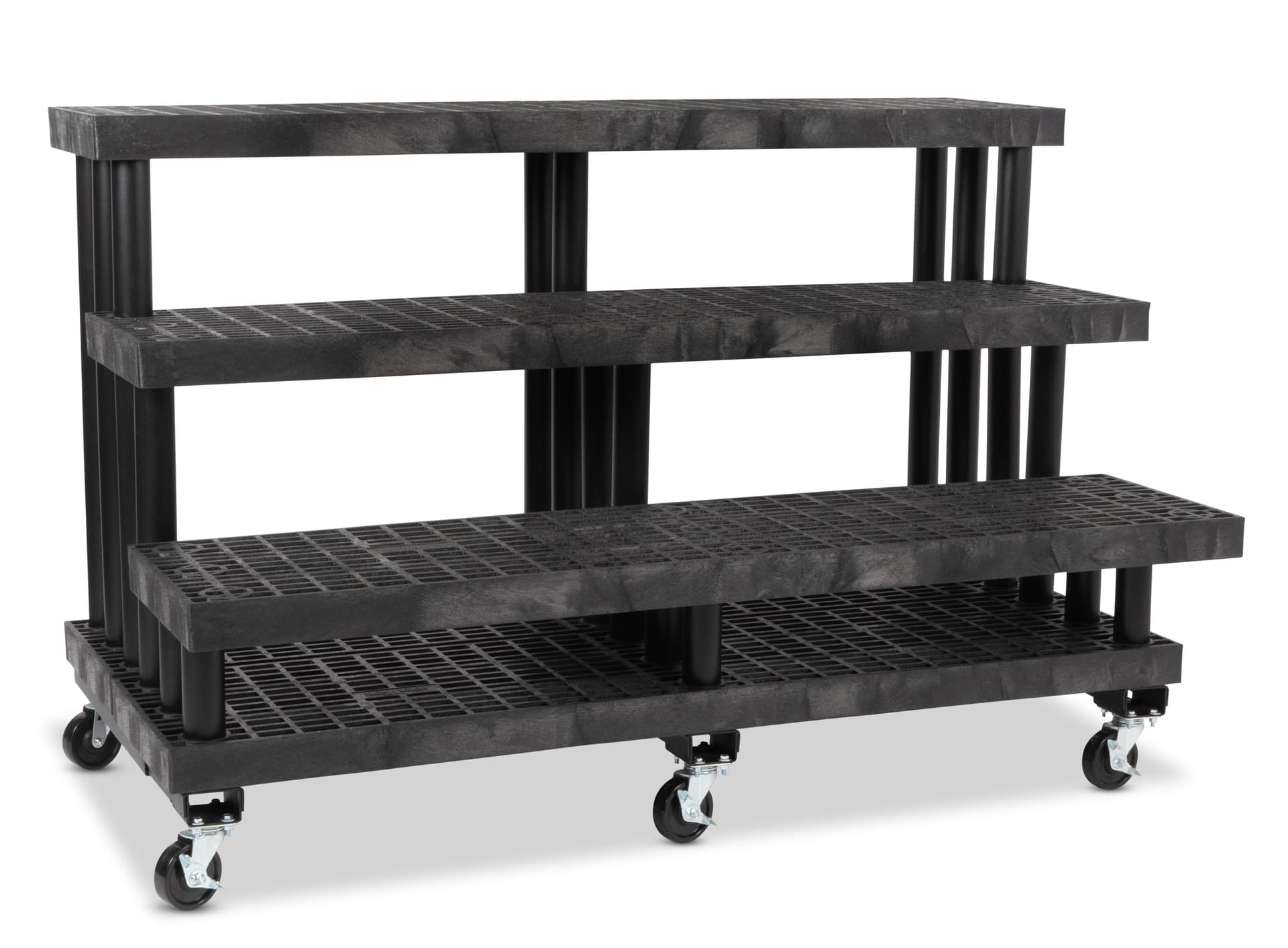 Rolling Commercial Nursery Rack | 3-Tier HDPE Outdoor Display | Displays2Go