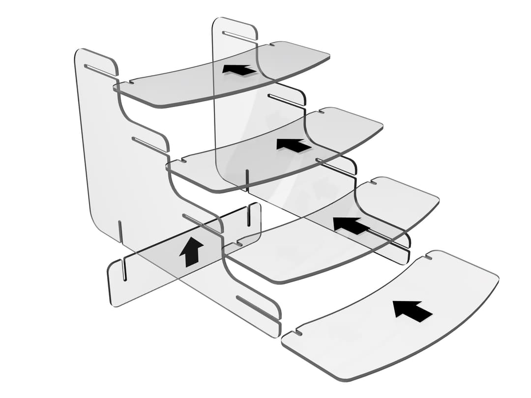 Step Riser Preview Acrylic Step Riser | 4 Tiered Levels for Merchandise Display | Displays2Go