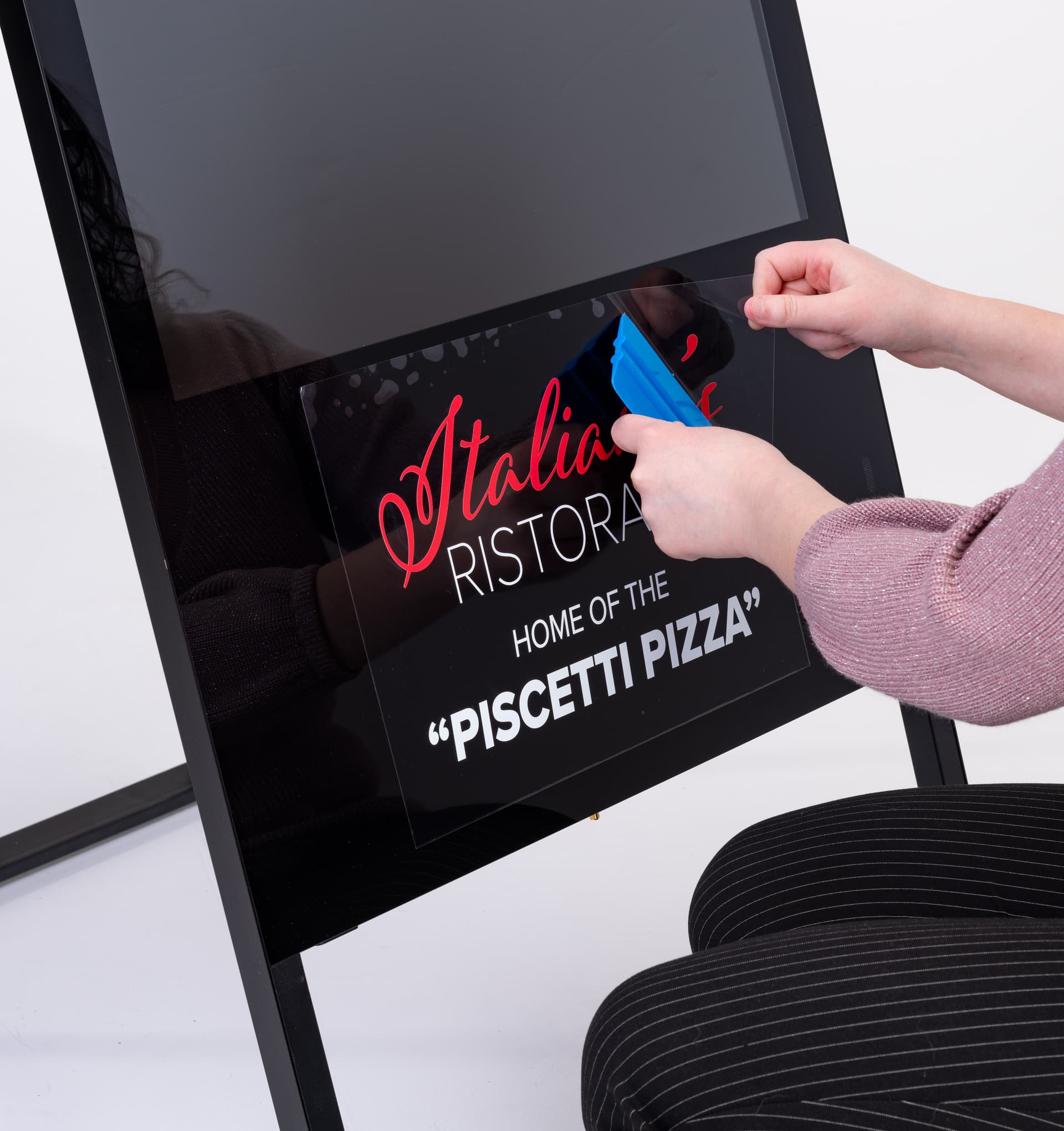 Removeable Sign Removable No Adhesive Vinyl Sign | 10” x 13.75” Custom Cling | Displays2Go