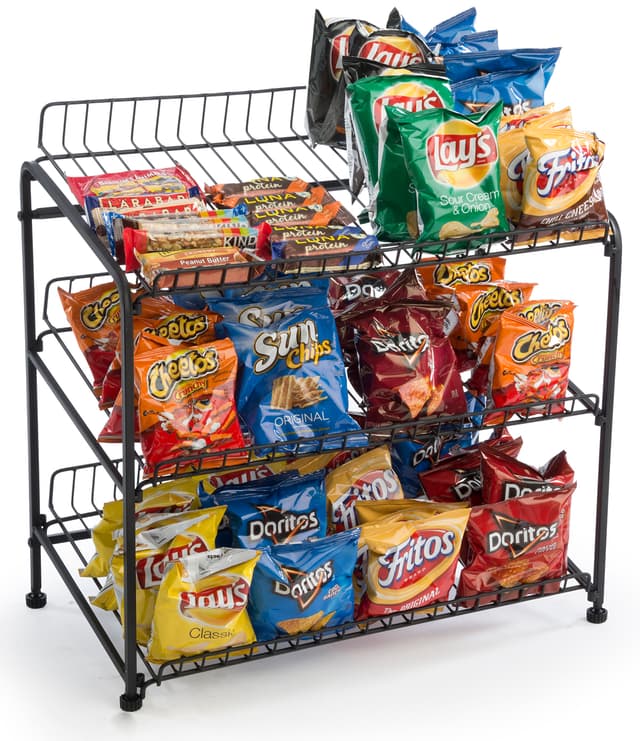 Wire Rack Display Top Wire Countertop Display Rack | (3) Open Shelves for Merchandise ...